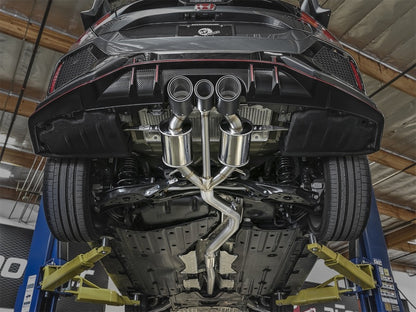 aFe Takeda 3in 304 Stainless Steel Cat-Back Exhaust System w/ Carbon Fiber 49-36616-C Photo - Mounted