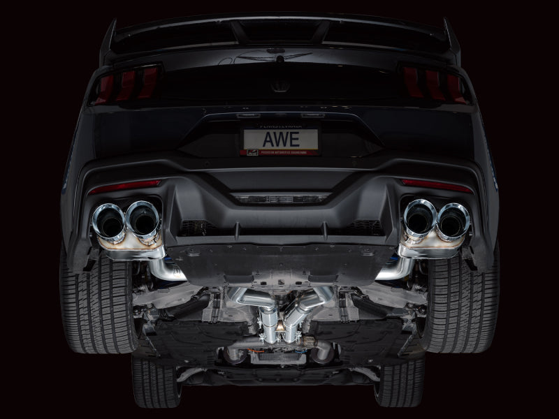AWE Tuning AWE 2024 Ford Mustang Dark Horse S650 RWD SwitchPath Catback Exhaust w/ Quad Chrome Silver Tips 3025-42375 3025-42375 Photo - Mounted