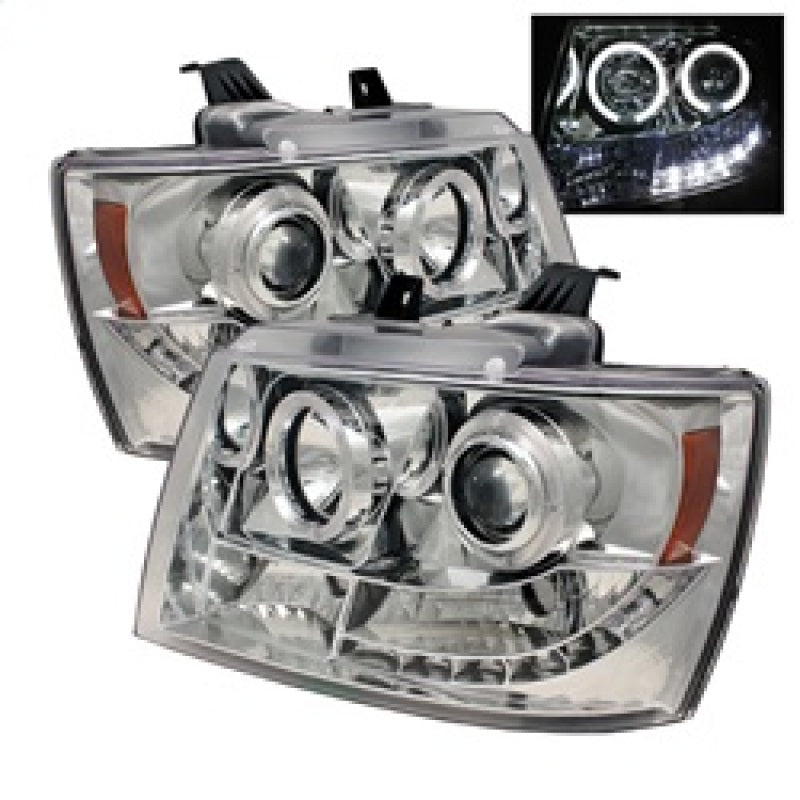 Spyder Chevy Suburban 1500 Projector Headlights LED Halo LED Chrome PRO-YD-CSUB07-HL-C 5009654 5009654 Photo - Primary