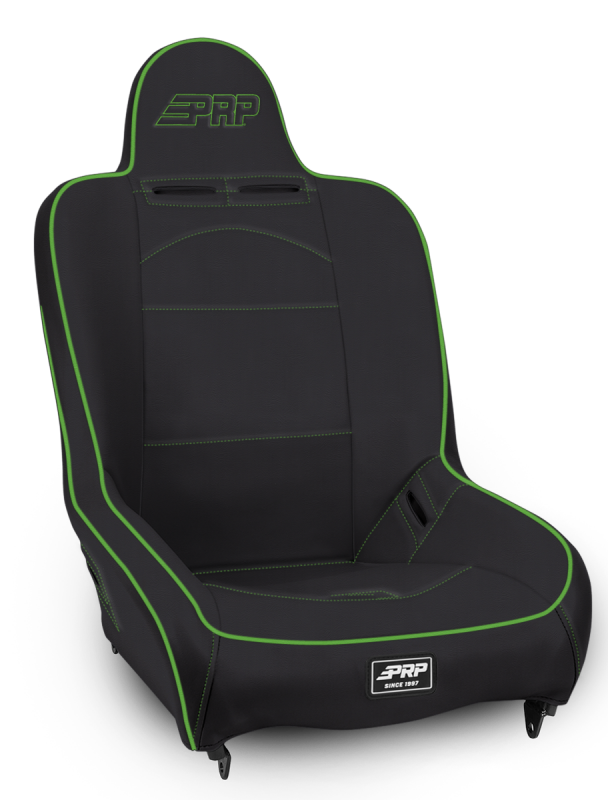 PRP Seats PRP Premier High Back Suspension Seat- Black/Green Vinyl A100110-201-W A100110-201-W Photo - Primary