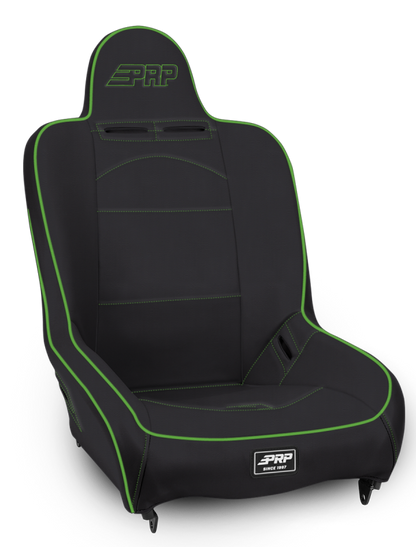 PRP Seats PRP Premier High Back Suspension Seat- Black/Green Vinyl A100110-201-W A100110-201-W Photo - Primary