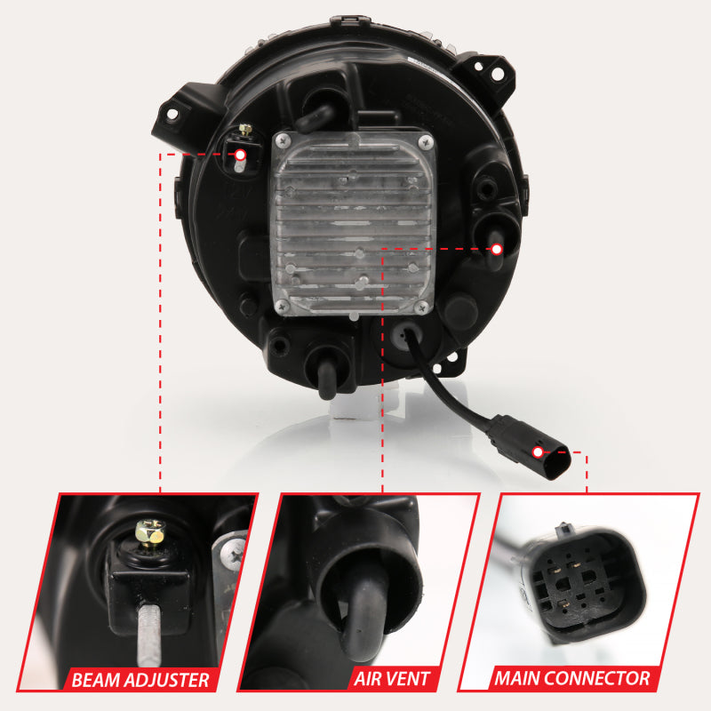 ANZO 2018-2019 Jeep Wrangler Full Led ProjectoráH.L Black 111466 111466 Photo - Unmounted