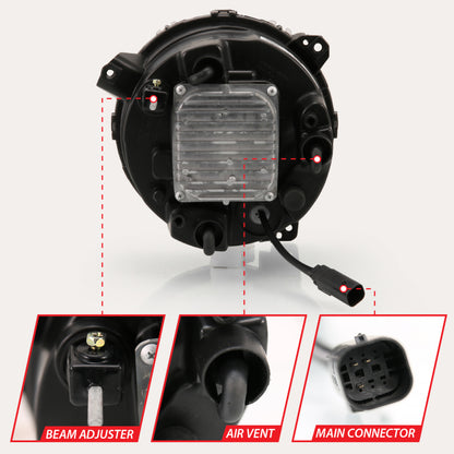 ANZO 2018-2019 Jeep Wrangler Full Led ProjectoráH.L Black 111466 111466 Photo - Unmounted