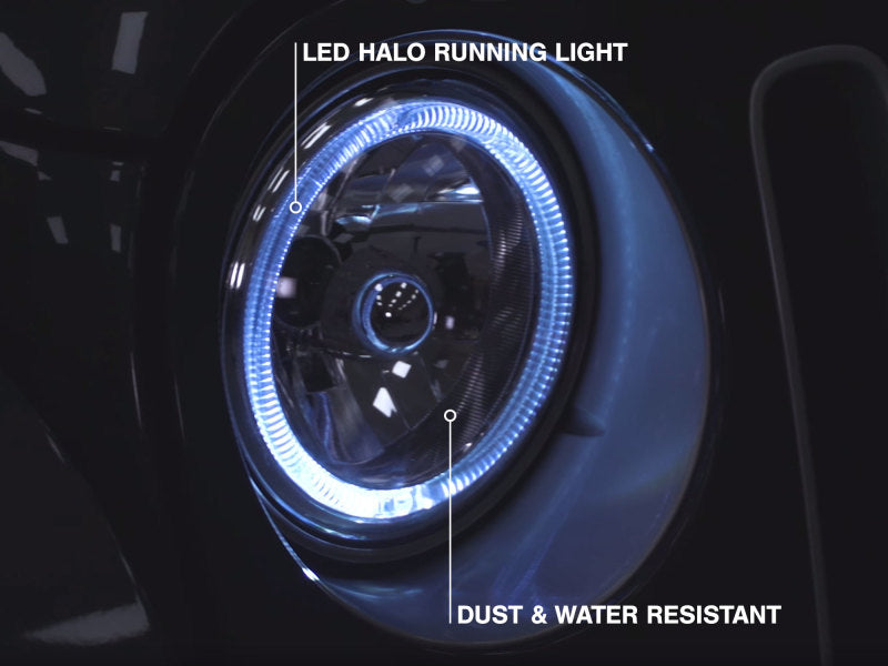 Raxiom 07-18 Jeep Wrangler JK LED Halo Headlights- Chrome Housing (Clear Lens) J121871 J121871 Photo - Close Up