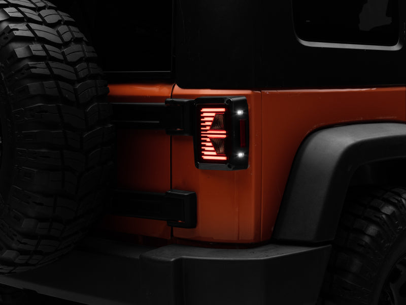 Raxiom 07-18 Jeep Wrangler JK Axial Series Vision LED Tail Lights- Black Housing (Smoked Lens) J130808 J130808 Photo - Primary