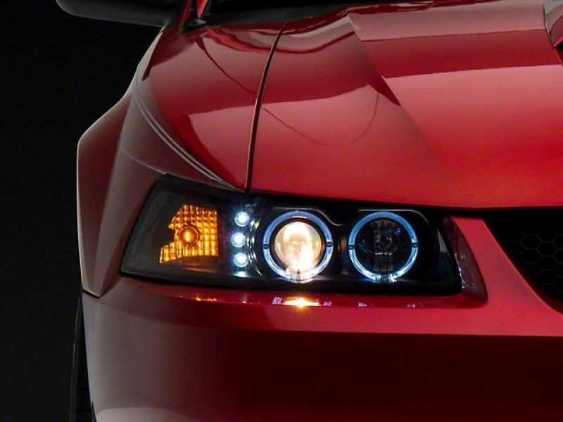 Raxiom 99-04 Ford Mustang Dual LED Halo Projector Headlights- Black Housing (Clear Lens) 101684 101684 User 1