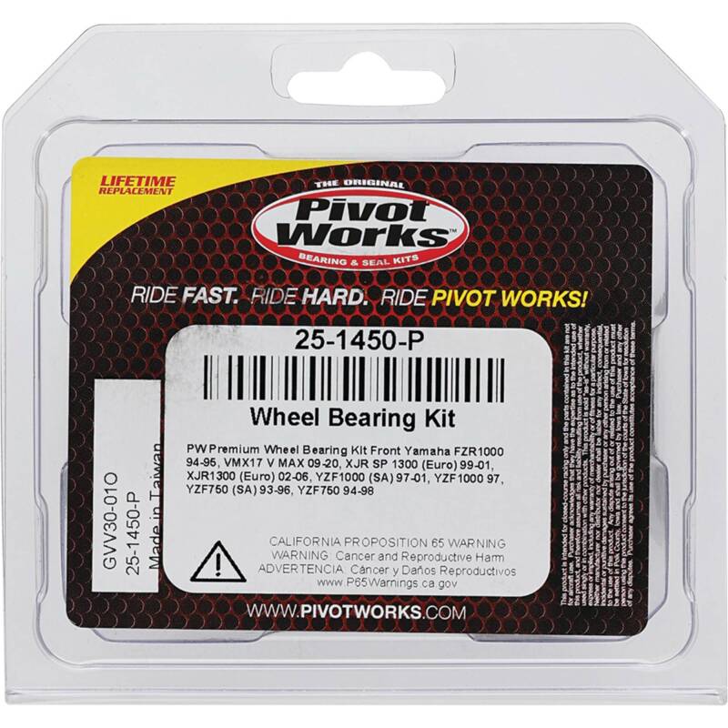 Pivot Works Yamaha Wheel Bearing Kit Premium Bearings 25-1450-P 25-1450-P Photo - Primary