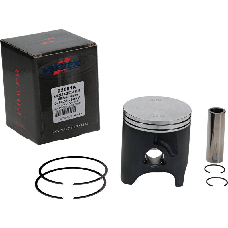 Vertex Pistons Vertex Piston 97-01 Honda CR 250 R 250cc Cast Replica Piston Kit 22581A 22581A Photo - Primary