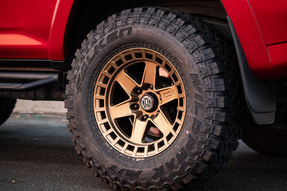 ICON Raider 17x8.5 6x5.5 0mm Offset 4.75in BS Satin Brass Wheel 3417858347BS 3417858347BS Photo - Mounted