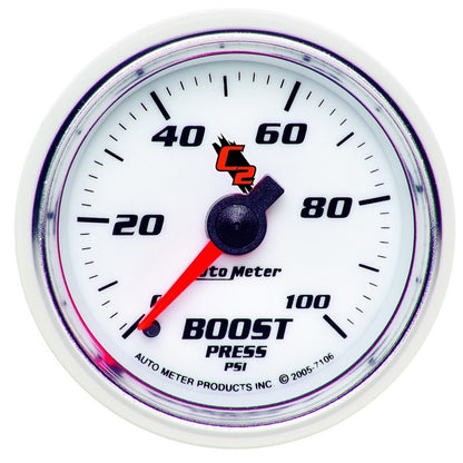 Autometer Gauge, Boost, 2 1/16", 100Psi, Mechanical, C2 7106 Photo - Primary