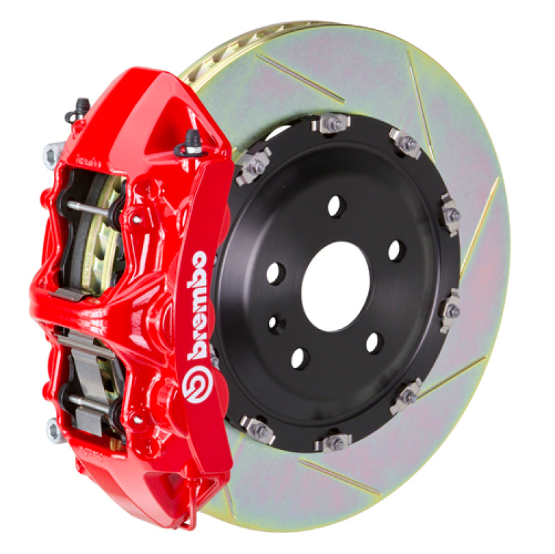 Brembo 20+ Model Y Front GT BBK 6 Piston Cast 365x34 2pc Rotor Slotted Type-1-Red 1N2.8520A2