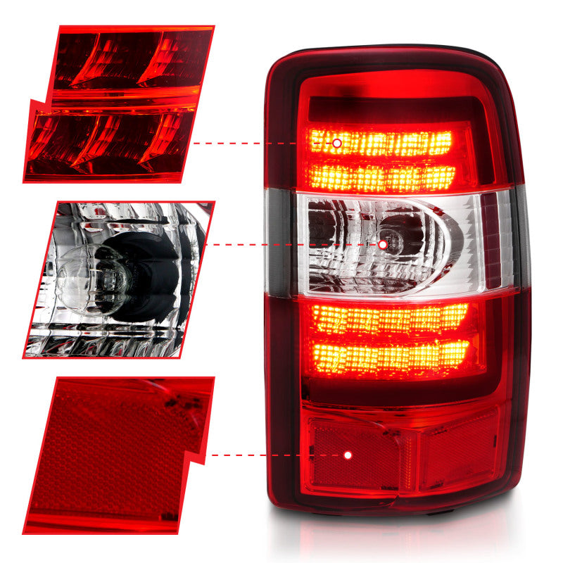 ANZO 2000-2006 Chevrolet Tahoe LED Tail Lights w/ Red Lens Chrome Housing 311364 311364 Photo - Unmounted