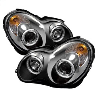 Spyder Mercedes Benz C-Class 01-05 4 DrProjector Headlights Halogen LED Halo Blk PRO-YD-MBW203-HL-BK 5011251 5011251 Photo - Primary