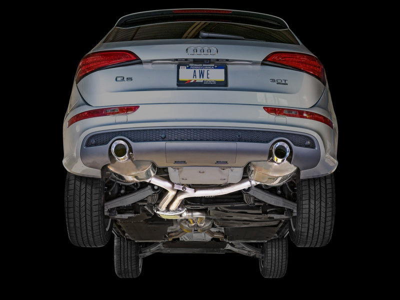 AWE Tuning Audi 8R Q5 3.0T Touring Edition Exhaust Dual Outlet Diamond Black Tips 3015-33054 3015-33054 Photo - Mounted