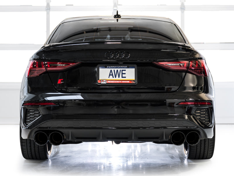 AWE Tuning AWE 22-24 Audi 8Y S3 Touring Edition Exhaust - Diamond Black Tips 3015-43897 3015-43897 Photo - Mounted