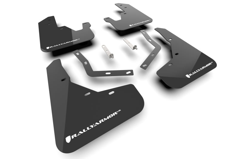 Rally Armor RAL UR Blk Flap/Wht Logo Body Armor & Protection Mud Flaps main image
