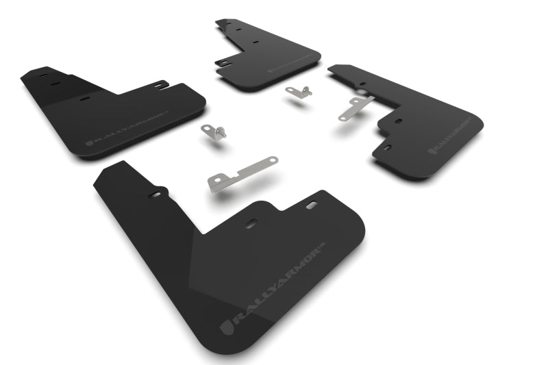 Rally Armor 21-23 Ford Mustang Mach-E Black UR Mud Flap w/ Dark Grey Logo MF96-UR-BLK-DGRY MF96-UR-BLK-DGRY Photo - Primary