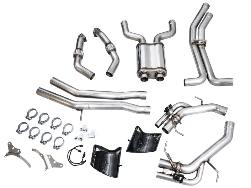 AWE Tuning 21-23 Audi C8 RS6/RS7 SwitchPath Cat-back Exhaust - Diamond Black Tips 3025-33776 3025-33776 Photo - out of package