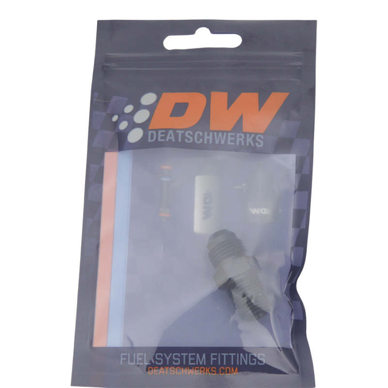 DeatschWerks 6AN Male Flare to 1/4in Male NPT Adapter - Anodized Matte Black 6-02-0901-B 6-02-0901-B Photo - lifestyle view