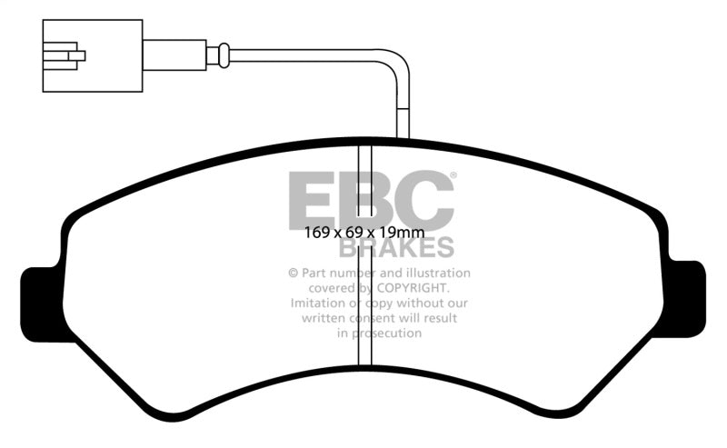 EBC 14-16 Ram Trucks Promaster 3.6L Ultimax Front Brake Pads UD15401 UD15401 Photo - Primary