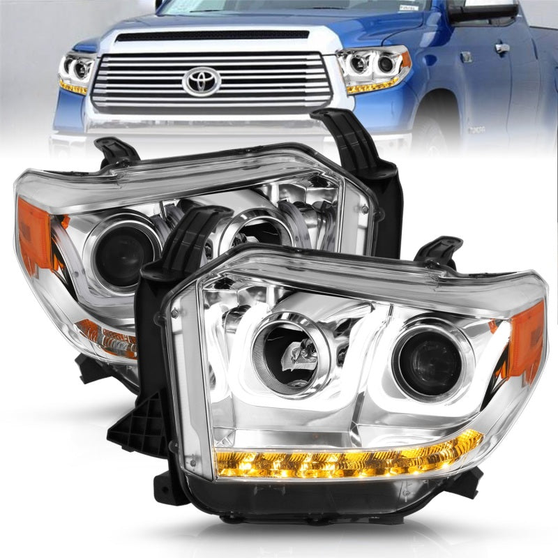 Anzo 2014-2015 Toyota Tundra Projector Headlights w/ U-Bar Chrome w/ DRL 111327 Photo - Primary