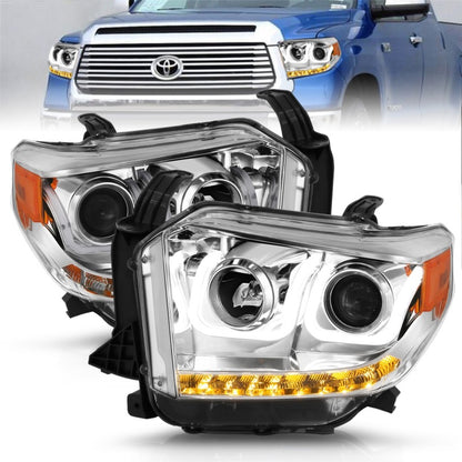 Anzo 2014-2015 Toyota Tundra Projector Headlights w/ U-Bar Chrome w/ DRL 111327 Photo - Primary