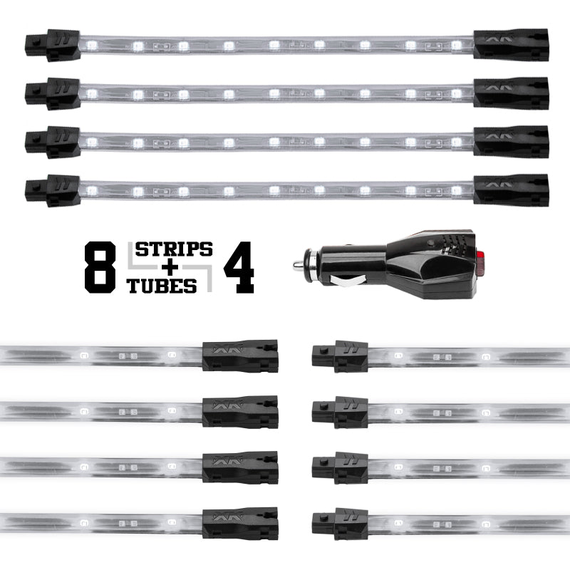 XKGLOW XK Glow Strip Single Color Underglow LED Accent Light Car/Truck Kit White - 8x24In Tube + 4x8In XK041005-W XK041005-W User 1