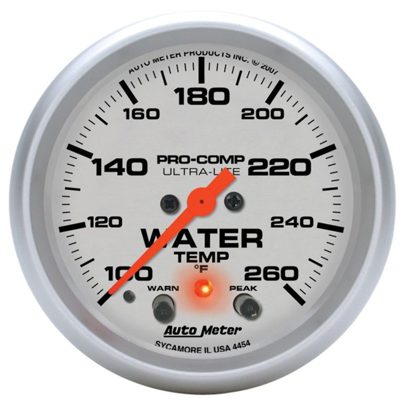 Autometer Water Temperature, 100-260 °F, Stepper Motor, Ultra-Lite 4454 Photo - Primary