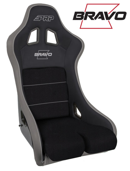 PRP Seats PRP Bravo Composite Seat- Black/Grey (PRP Silver Outline/Bravo Silver- Silver Stitching) A4502-203 A4502-203 Photo - Primary