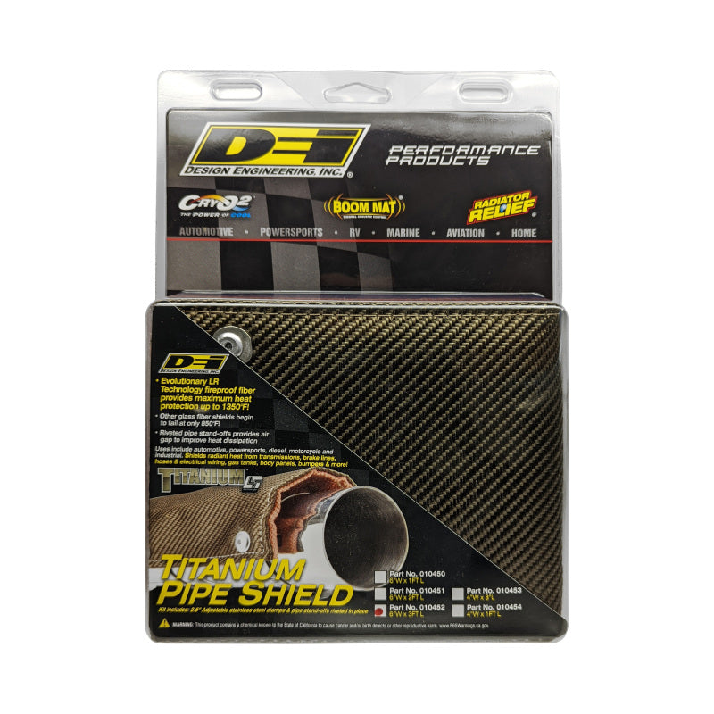 DEI Pipe Shield 6in w x 3ft - w/ Stainless Steel Clamps - Titanium 10452 10452 Photo - Unmounted