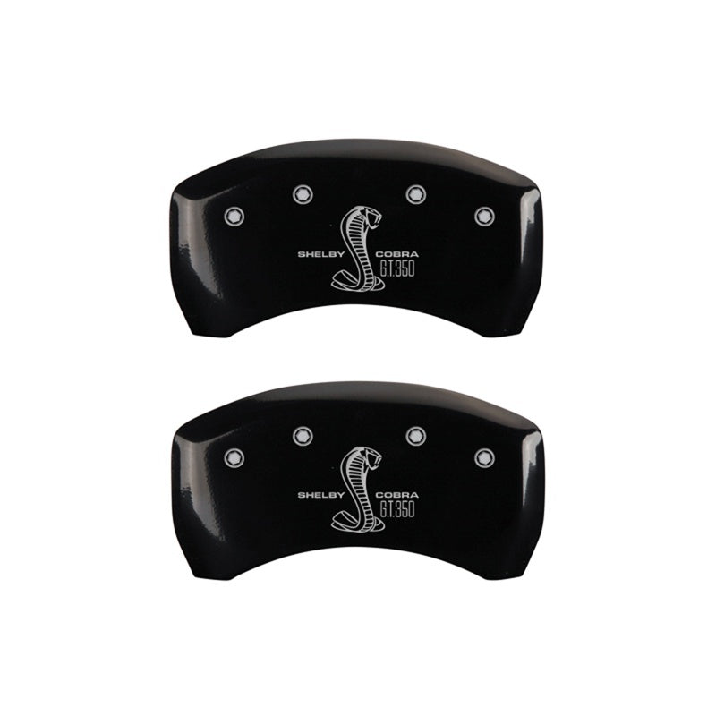 MGP Rear set 2 Caliper Covers Engraved Rear GT350 Shelby & Cobra Black finish silver ch 10010RGT3BK 10010RGT3BK Photo - Primary