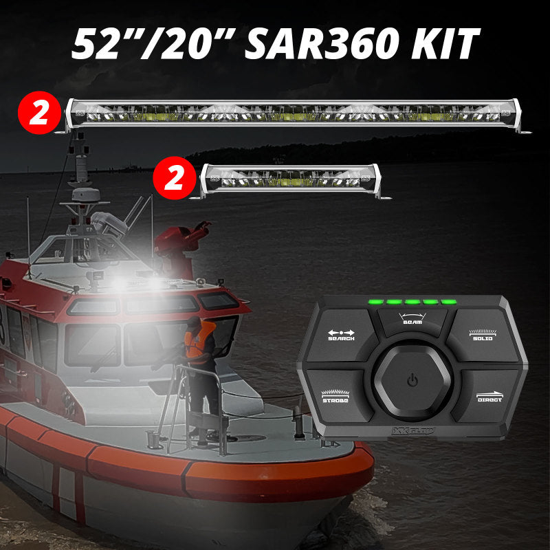 XKGLOW XK Glow SAR360 Light Bar Kit Emergency Search and Rescue Light System White (2)52In (2)20In XK-SAR360-3311W XK-SAR360-3311W User 1