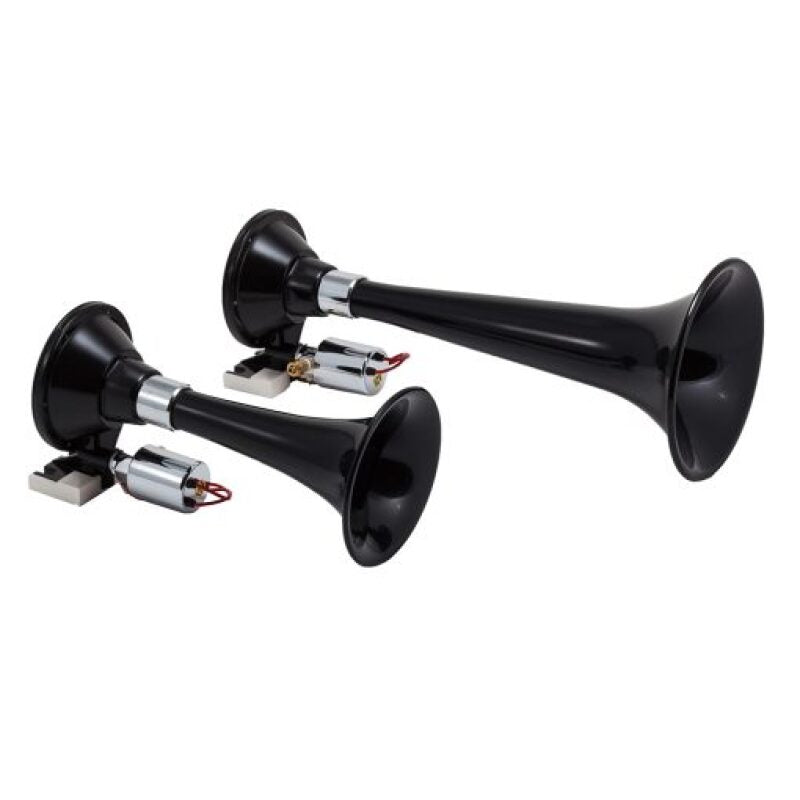 Kleinn Air Horns Kleinn Black Dual Horn/ 13In/8In - High Impact ABS Trumpet/ Zinc Alloy Base 220 220 Photo - Primary