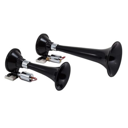 Kleinn Air Horns Kleinn Black Dual Horn/ 13In/8In - High Impact ABS Trumpet/ Zinc Alloy Base 220 220 Photo - Primary