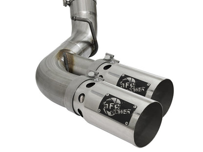 aFe Rebel XD Series 4in 409 Stainless Steel DPF-Back Exhaust w/Dual Polish 49-44089-P Photo - Unmounted