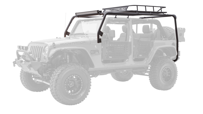 Body Armor 4x4 07-18 Jeep Wrangler JK 4 Door Cargo Roof Rack Box 2 Of 2 JK-6124-2