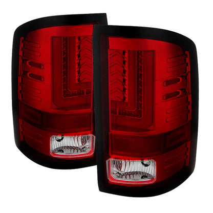 Spyder GMC Sierra 14-16 LED Tail Lights Red Clear ALT-YD-GS14-LBLED-RC 5080677 5080677 Photo - Primary