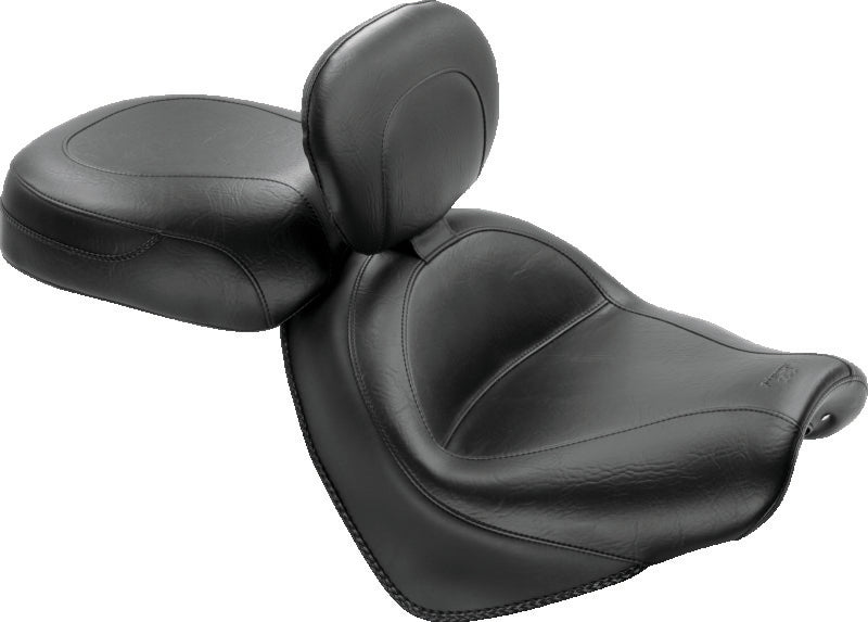 Mustang Motorcycle Mustang 04-09 Honda VTX1300C Wide Touring 2PC Seat w/Driver Backrest - Black 79561 79561 Photo - Primary
