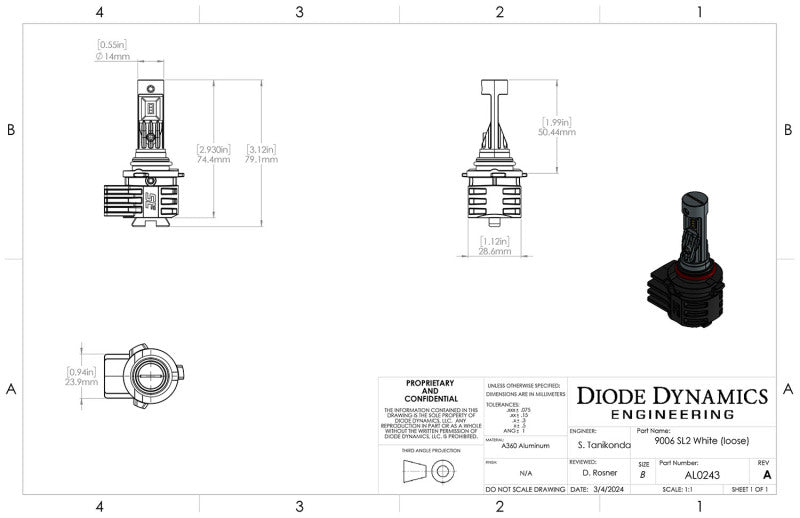 Diode Dynamics 9006/9012 Yellow SL2 LED Bulb (one) DD0466S DD0466S User 6