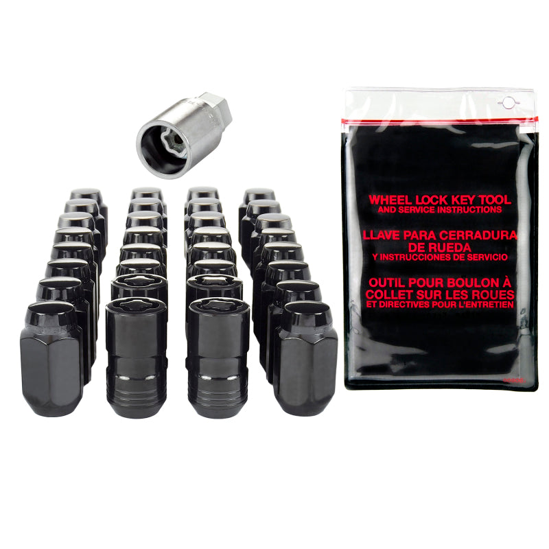 McGard 8 Lug Hex Install Kit w/Locks (Cone Seat Nut) M14X1.5 / 22mm Hex / 1.635in. Length - Black 84827 84827 Photo - Primary