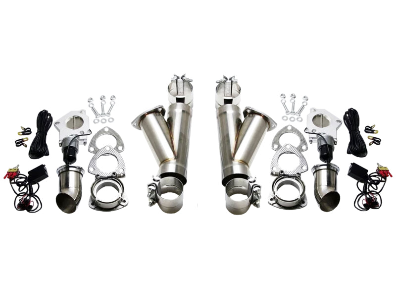 Granatelli Motor Sports Granatelli 2.5in Aluminized Mild Steel Electronic Dual Exhaust Cutout System w/Slip Fit & Band Clamp 302525K 302525K Photo - Primary