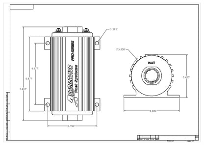 Aeromotive Pro Series Fuel Pump 11102 Technical Drawing