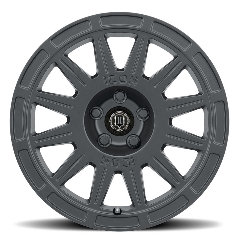 ICON Ricochet 15x7 5x100 15mm Offset 4.6in BS 56.1mm Bore Satin Black Wheel 7015705046SB 7015705046SB Photo - Close Up