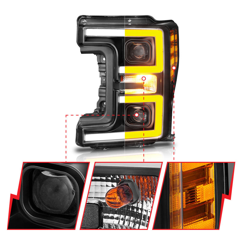 Anzo LED Headlights 17-18 Ford F-250 Projector Plank-Style 111388 User 3