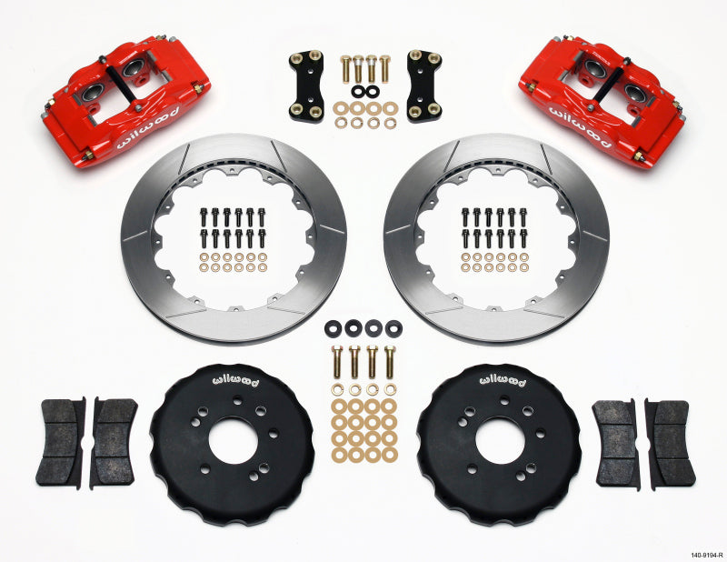Wilwood FSLI4 Front Hat Kit 13.00in Drilled Red Nissan 240SX 140-9194-R 140-9194-R Photo - Primary