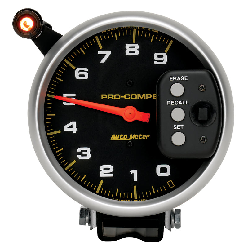 Autometer Gauge, Tach, 5", 9k Rpm, Pedestal w/Quick Lite & Peak Memory, Pro-Comp 6851 Photo - Primary