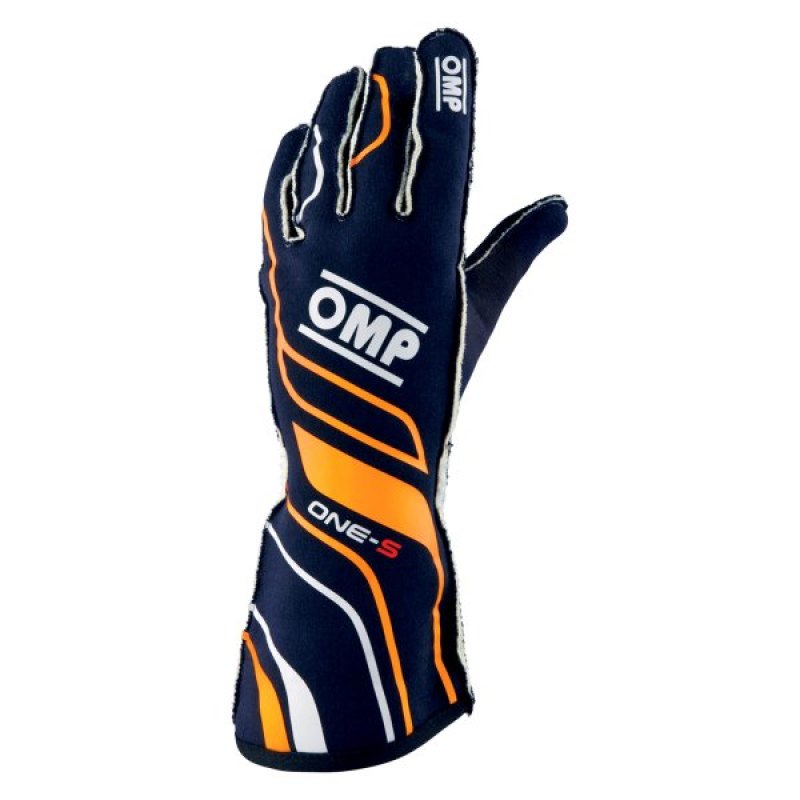 OMP One-S Gloves Navy Blue/Forange - Size L Fia 8556-2018 IB0-0770-A01-249-L IB0-0770-A01-249-L Photo - Primary