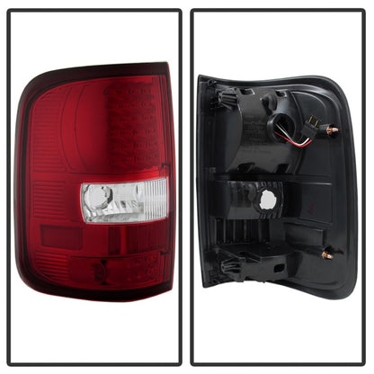 SPYDER Xtune Ford F150 Styleside 04-08 LED Tail Lights Red Clear ALT-ON-FF15004-LED-RC 5034069 5034069 Photo - Unmounted