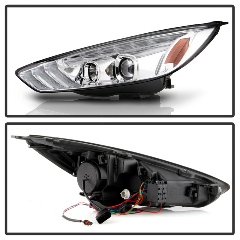 Spyder 15-18 Ford Focus Projector Headlights - Seq Turn Light Bar - Chrome PRO-YD-FF15-LBSEQ-C 5086457 5086457 Photo - Unmounted
