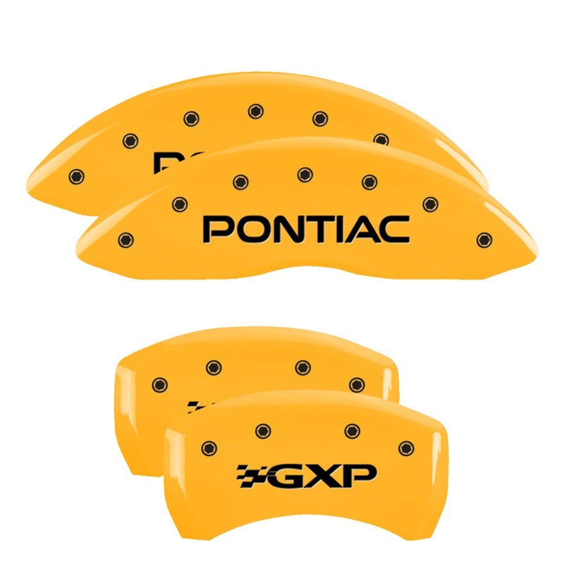 MGP 4 Caliper Covers Engraved Front Pontiac Rear Gxp Yellow Finish Black Char 2008 Pontiac G8 18011SPXPYL 18011SPXPYL Photo - Primary